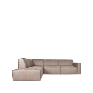 LABEL51 Hoekbank Kay - Taupe Micro Suede - Kunstleder - Hoekbank Links