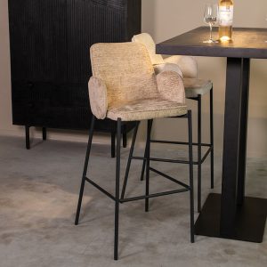 LABEL51 Barkruk Joni - Beige - Elegance - Hoog