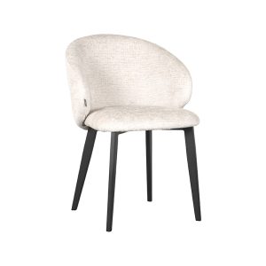 LABEL51 Eetkamerstoel Logan - Creme - Chenille - Zwart Metalen Frame