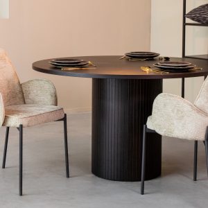 LABEL51 Eetkamertafel Oliva - Zwart - - 130 cm - Rond