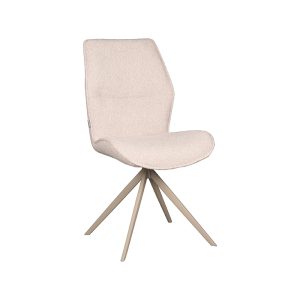 LABEL51 Eetkamerstoel Comfy - Naturel - Boucle - Taupe Metalen Frame