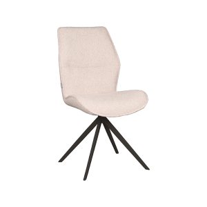 LABEL51 Eetkamerstoel Comfy - Naturel - - Zwart Metalen Frame