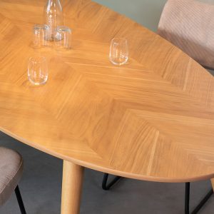 LABEL51 Eetkamertafel Ines - Naturel - Eiken - 240 cm - Ovaal