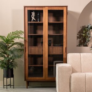 LABEL51 Vitrinekast Jule - Walnoot - - One Size