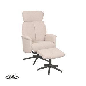 LABEL51 Fauteuil Verdal - Naturel - - Incl. Hocker