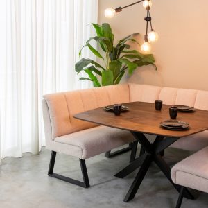 LABEL51 Eetkamerbanken Modula - Naturel - Boucle - 3-Zits
