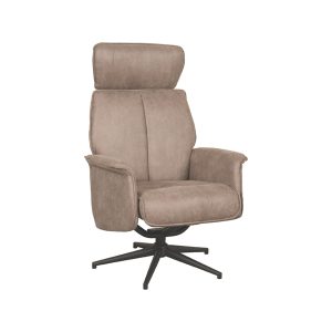 LABEL51 Fauteuil Verdal - Taupe - Kunstleder - Excl. Hocker