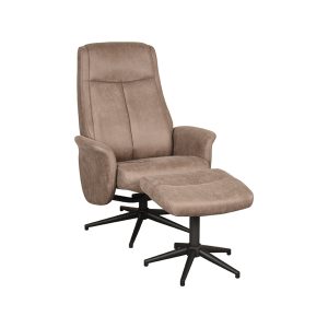 LABEL51 Fauteuil Bergen - Taupe - - Incl. Hocker
