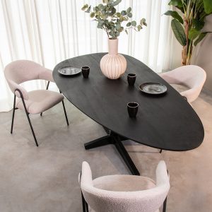 LABEL51 Eetkamertafel Rosie - Zwart - - 220 cm