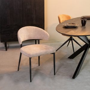 LABEL51 Eetkamerstoel Bliss - Clay - - Zwart Metalen Frame