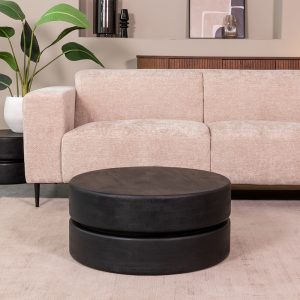 LABEL51 Salontafel Milly - Zwart - - 70 cm - Rond