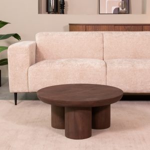LABEL51 Salontafel Olly - Espresso - Mangohout - 90 cm - Rond