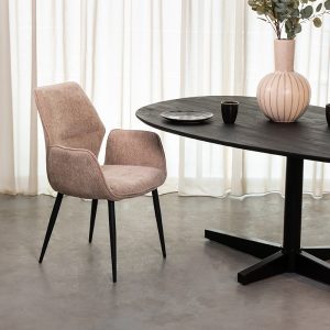 LABEL51 Eetkamerstoel Morris - Clay - - Zwart Metalen Frame