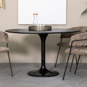 LABEL51 Eetkamertafel Otto - Zwart - - 130 cm - Rond