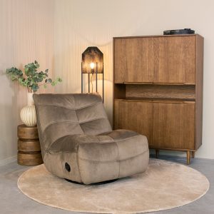 LABEL51 Fauteuil Take It Easy - Taupe - Velvet - One Size