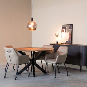 LABEL51 Eetkamertafel Otis - Nature Smooth - Mangohout - 140 cm - Rond