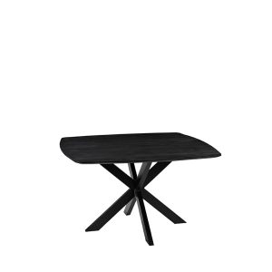 LABEL51 Eetkamertafel Blake - Zwart - Mangohout - 130 cm - Rond
