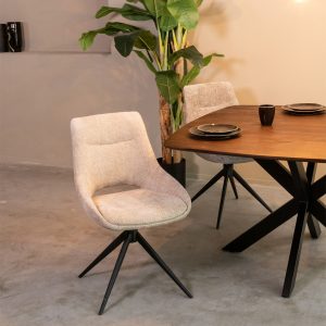 LABEL51 Eetkamerstoel Marlow - Clay - - Zwart Metalen Frame