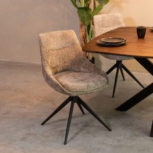 LABEL51 Eetkamerstoel Marlow - Hunter - - Zwart Metalen Frame