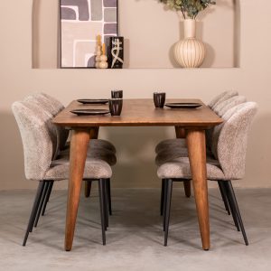 LABEL51 Eetkamertafel Fly - Nature Smooth - Mangohout - 220 cm