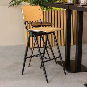 LABEL51 Barkruk Solid - Naturel - Hout - Hoog