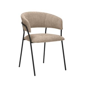 LABEL51 Eetkamerstoel Luuk - Clay - Chenille - Zwart Metalen Frame