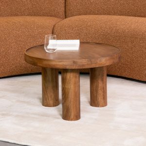 LABEL51 Salontafel Elly - Nature Smooth - Mangohout - 60 cm - Rond