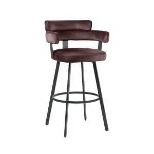LABEL51 Barkruk Bardio - Taupe - Fluweel - Hoog