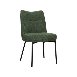 LABEL51 Eetkamerstoel Lennon - Forest - Boucle - Zwart Metalen Frame