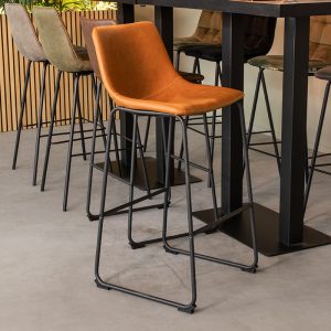 LABEL51 Barkruk Risto - Cognac - - Hoog