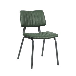 LABEL51 Eetkamerstoel Gusto - Hunter - Kunstleder - Zwart Metalen Frame