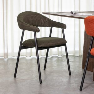 LABEL51 Eetkamerstoel Amaze - Hunter - Geweven - Zwart Metalen Frame