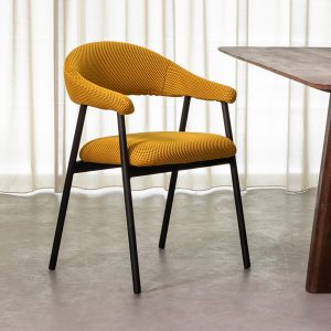 LABEL51 Eetkamerstoel Amaze - Oker - - Zwart Metalen Frame