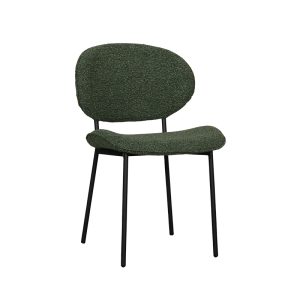 LABEL51 Eetkamerstoel Senn - Forest - Boucle - Zwart Metalen Frame