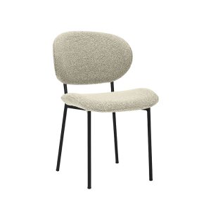 LABEL51 Eetkamerstoel Senn - Naturel - - Zwart Metalen Frame