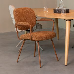 LABEL51 Eetkamerstoel Lausanne - Coral - Boucle - Coral Metalen Frame