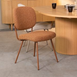 LABEL51 Eetkamerstoel Singapore - Coral - Boucle - Coral Metalen Frame