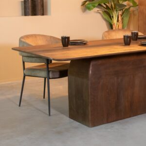 LABEL51 Eetkamertafel Owen - Espresso - Mangohout - 220 cm