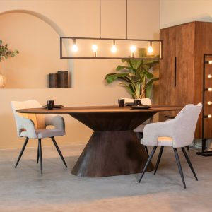 LABEL51 Eetkamertafel Jagger - Espresso - Mangohout - 240 cm - Ovaal