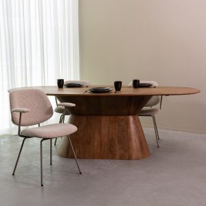 LABEL51 Eetkamertafel Jagger - Nature Smooth - Mangohout - 220 cm - Ovaal