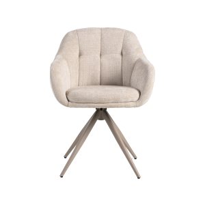 LABEL51 Eetkamerstoel Esma - Naturel - - Taupe Metalen Frame