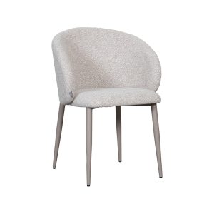 LABEL51 Eetkamerstoel Yuki - Naturel - Boucle - Taupe Metalen Frame