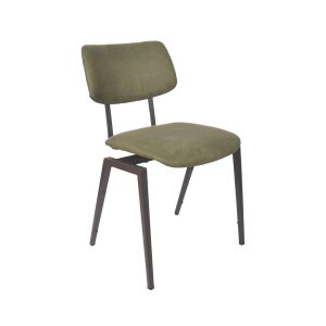LABEL51 Eetkamerstoel Stapelbaar - Moss - Kunstleder - Zwart Metalen Frame