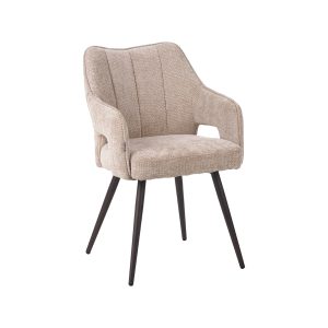 LABEL51 Eetkamerstoel Stan - Clay - Chenille - Brons Metalen Frame