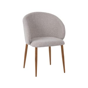 LABEL51 Eetkamerstoel Yuki - Naturel - Boucle - Naturel Houtlook Frame