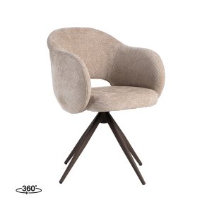 LABEL51 Eetkamerstoel Lela - Clay - Chenille - Brons Metalen Frame
