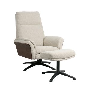 LABEL51 Fauteuil Zenza - Naturel - - Incl. Hocker