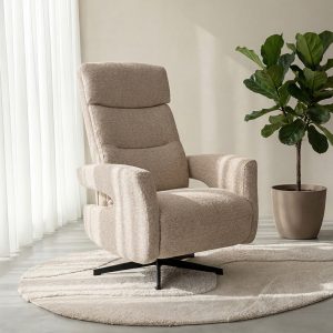LABEL51 Fauteuil Tampere - Naturel - Boucle - 2-Motorig