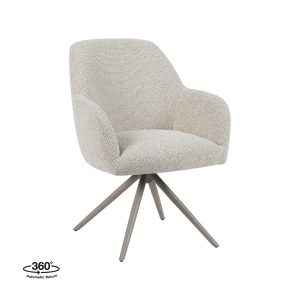 LABEL51 Eetkamerstoel Sayuri - Naturel - - Taupe Metalen Frame