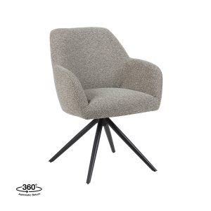 LABEL51 Eetkamerstoel Sayuri - Mushroom - - Zwart Metalen Frame